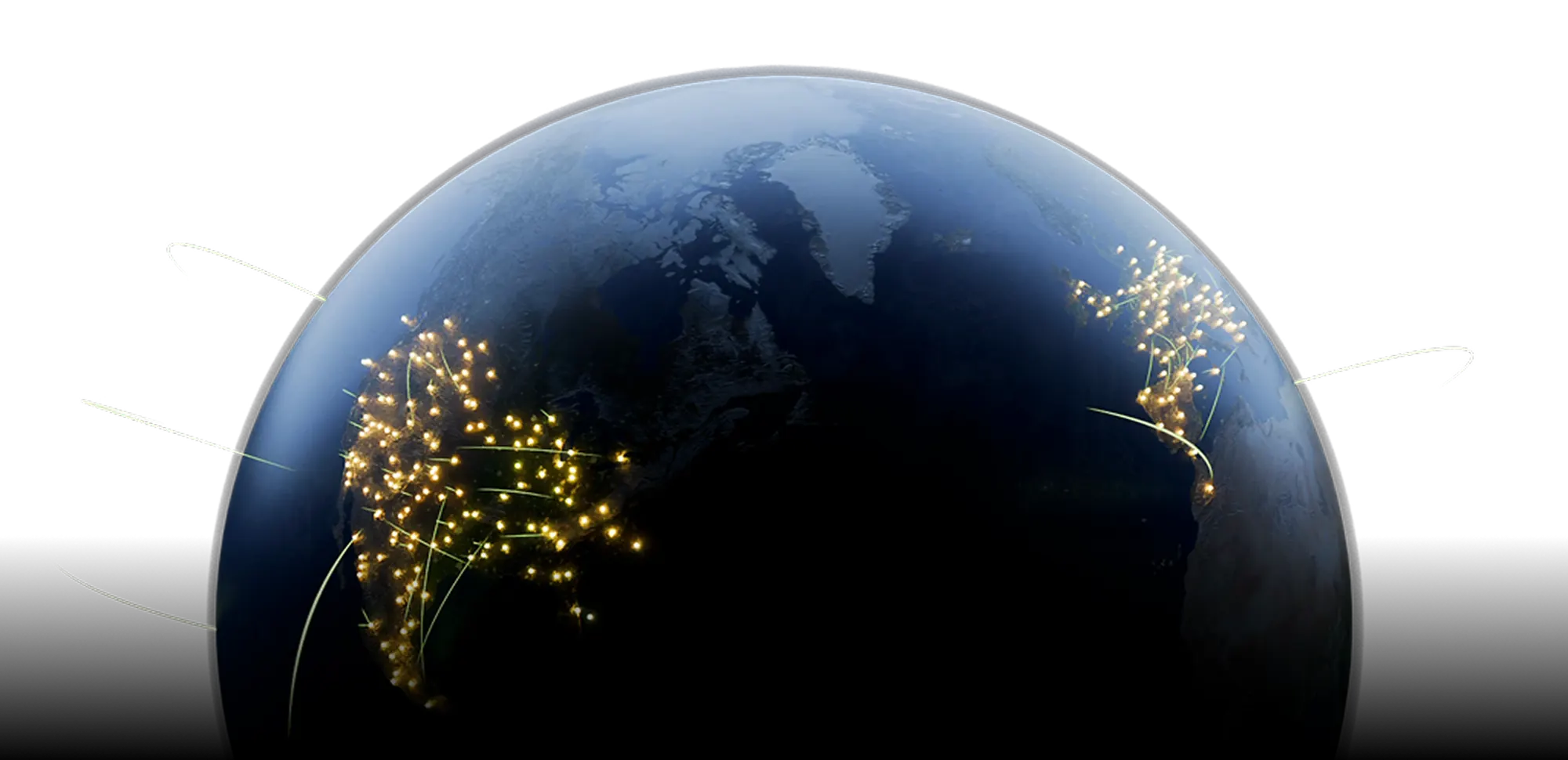 Globe with global trade routes