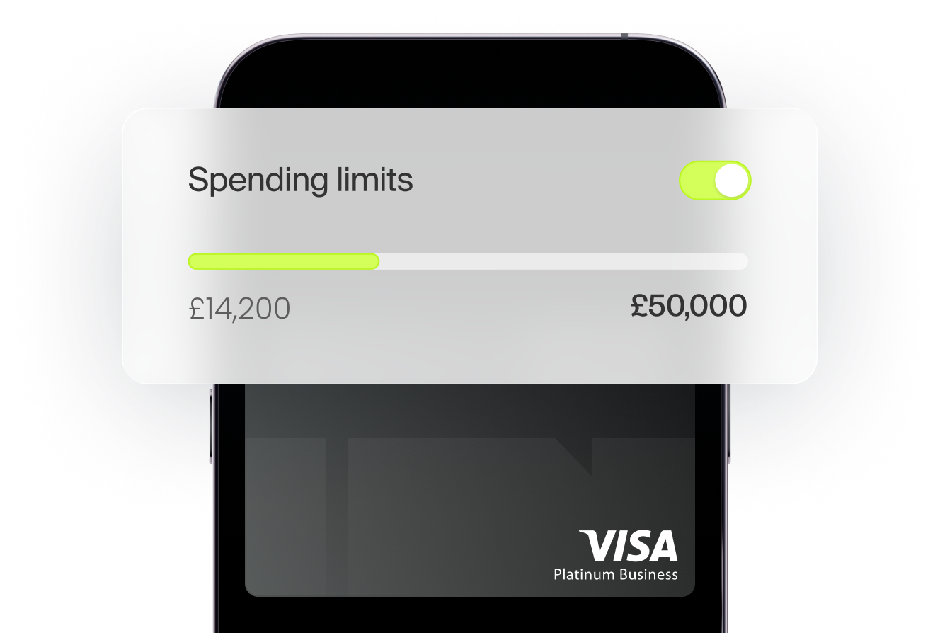 Phone displaying spending limits